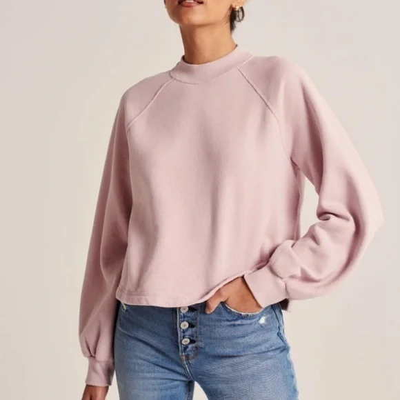 Abercrombie Mini Mock Neck Crop Sweatshirt